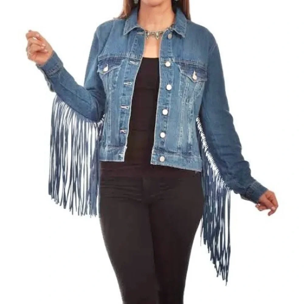 🇺🇸 SCULLY Denim Fringe Jacket - Picture 3 of 6